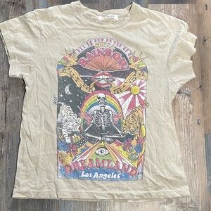 Daydreamer for Free People Rainbow Graphic Tee - Tan